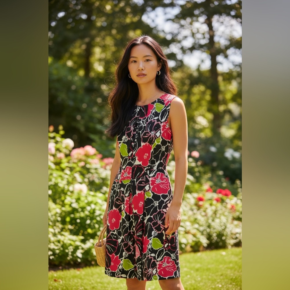 BANANA REPUBLIC floral dress like new. Size 10